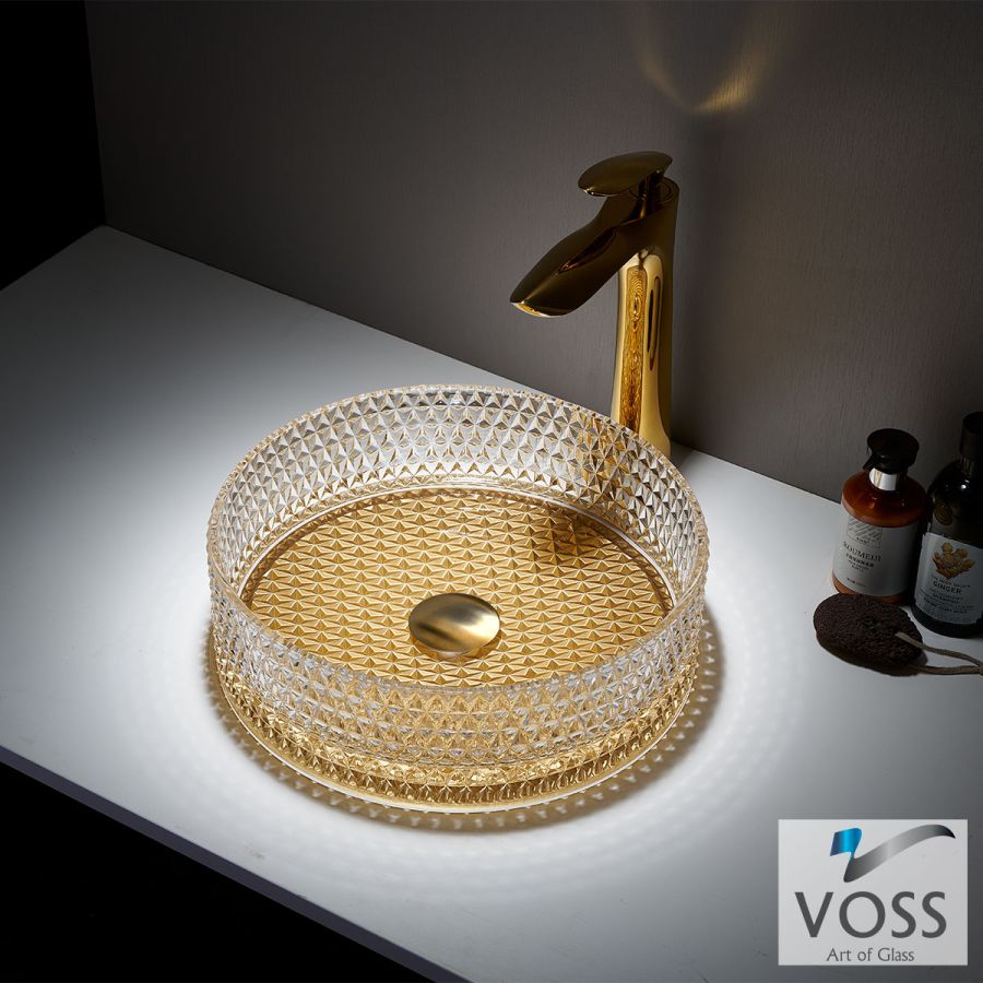 Νιπτήρας Γυάλινος RING-D Φ40 Voss GLass Gold VB1040-200