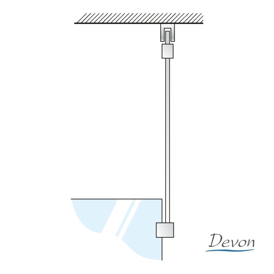 Βραχίονας Οροφής 100εκ. για στήριξη διαχωριστικού ντουζιέρας IWIS, Devon PVD Bronze Brushed VSA-221