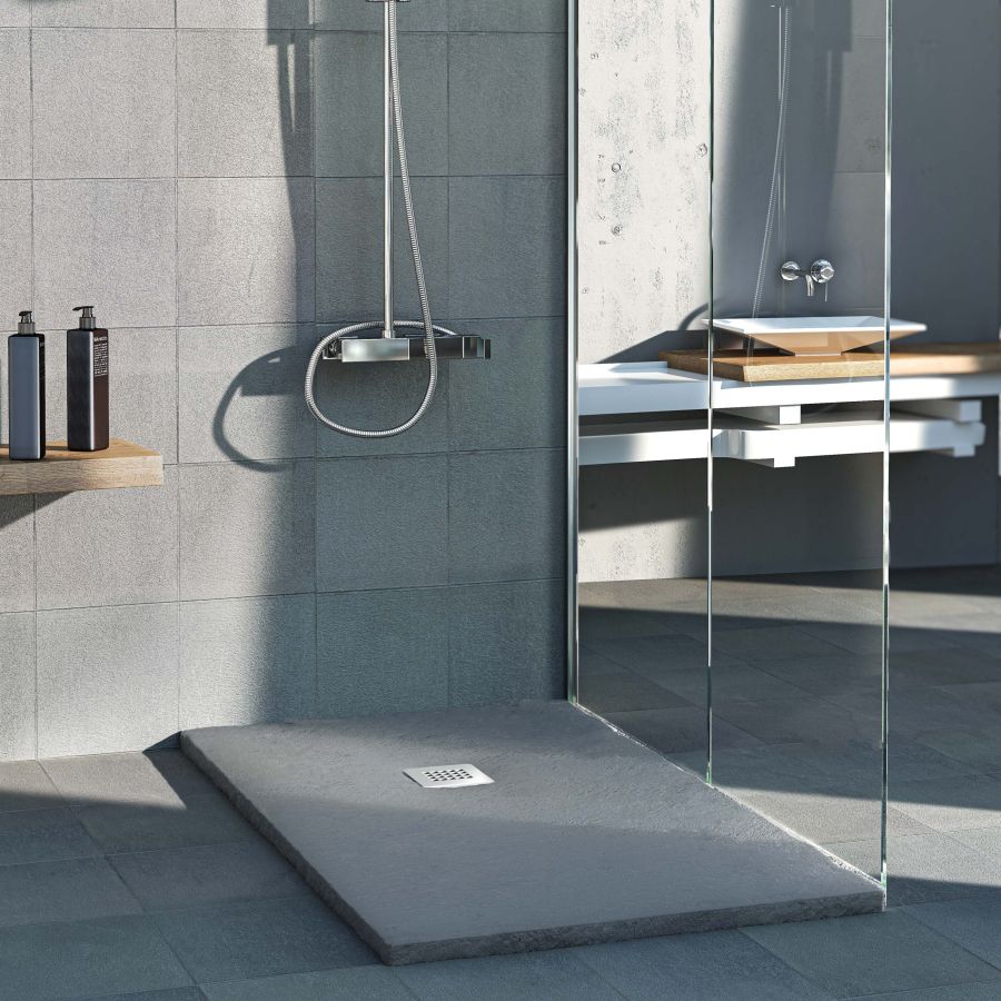 Sanitec A215 Ντουζιέρα Flat Stone 130×80 A215G-28-Anthracite