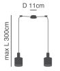 SE21-BL-4-BL2-SH2 ADEPT TUBE Black Pendant Grey Fabric Shade+ HOMELIGHTING 77-8515