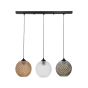 Κρεμαστό φωτιστικό ράγα GL-5010 3/L RAGA TRICOLORE-BLACK ΓΥΑΛΙΝΟ Heronia 02-0468