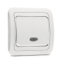 Διακόπτης Χωνευτός Λευκός Μπουτόν με φως Makel Mimoza 12124