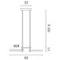 ΦΩΤΙΣΤΙΚΟ ΚΡΕΜΑΣΤΟ 3ΦΩΤΟ LED 33W 700X280X250 ΜΑΥΡΟ ARTE ILLUMINA Eurolamp 144-10030