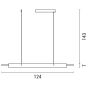 ΦΩΤΙΣΤΙΚΟ ΚΡΕΜΑΣΤΟ ΓΡΑΜΜΙΚΟ LED 20W L124*W5.6*H7CM 3 CCT ΜΑΥΡΟ ARTE ILLUMINA Eurolamp 144-16020