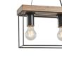 ΦΩΤΙΣΤΙΚΟ ΚΡΕΜΑΣΤΟ ΞΥΛO-ΜΕΤΑΛΛO 3ΦΩΤΟ 3XΕ27 Max 15W 480X125X1230mm ΜΑΥΡΟ-ΚΑΦΕ ARTE ILLUMINA MULTIPLA Eurolamp 144-30116