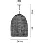 ΦΩΤΙΣΤΙΚΟ ΚΡΕΜΑΣΤΟ ΜΟΝΟΦΩΤΟ Ε27 MAX 15W D650XH850mm RATTAN ΛΕΥΚΟ ARTE ILLUMINA KAI Eurolamp 144-33023
