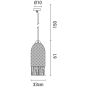 ΦΩΤΙΣΤΙΚΟ ΚΡΕΜΑΣΤΟ ΜΟΝΟΦΩΤΟ Ε27 MAX 60W Ø33x210mm RATTAN ΛΕΥΚΟ ARTE ILLUMINA KAI Eurolamp 144-33026