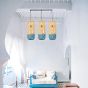 ΦΩΤΙΣΤΙΚΟ ΚΡΕΜΑΣΤΟ 3ΦΩΤΟ Ε27 L1000XH1200 RATTAN ΛΕΥΚΟ ΓΑΛΑΖΙΟ ARTE ILLUMINA KAI Eurolamp 144-33030