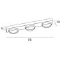 ΑΠΛΙΚΑ ΤΟΙΧΟΥ LED 12W 720Lm 4000Κ ΟΒΑΛ 3Φ 500X50X100 ΝΙΚΕΛ ARTE ILLUMINA Eurolamp 144-80003