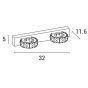 ΑΠΛΙΚΑ ΤΟΙΧΟΥ LED 6W 4000Κ ΟΒΑΛ 2Φ 320X50X116 ΝΙΚΕΛ ARTE ILLUMINA Eurolamp 144-80006