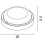 ΦΩΤΙΣΤΙΚΟ ΤΟΙΧΟΥ ΣΤΡΟΓΓΥΛΟ LED 18W Φ200X55 12/24V AC/DC 6500K IP54 PLUS ΛΕΥΚΟ ARTE ILLUMINA Eurolamp 145-20041