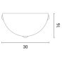 ΑΠΛΙΚΑ ΤΟΙΧΟΥ ΓΥΑΛΙ 1XΕ27 Max 15W 300x160x90mm ΛΕΥΚΟ-ΑΣΗΜΙ ARTE ILLUMINA LEIA Eurolamp 145-22400