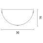ΑΠΛΙΚΑ ΤΟΙΧΟΥ ΓΥΑΛΙ 1XΕ27 Max 15W Φ300x90mm ΛΕΥΚΟ-ΑΣΗΜΙ ARTE ILLUMINA PAROS Eurolamp 145-22403