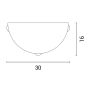 ΑΠΛΙΚΑ ΤΟΙΧΟΥ ΓΥΑΛΙ 1XΕ27 Max 15W Φ300x90mm ΛΕΥΚΟ-ΑΣΗΜΙ ARTE ILLUMINA ERIS Eurolamp 145-22410
