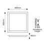 ΦΩΤΙΣΤΙΚΟ BACKLIT UGR19 60X60 27-34-40-48W 3000Κ 220-240V ΛΕΥΚΟ Eurolamp 145-56232