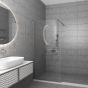 Orabella Serena Brushed nickel H185 120 cm - Καμπίνα ελεύθερης τοποθέτησης με βραχίονα στήριξης τοίχου 30773