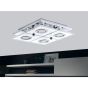 Σποτ Ροζέτα Τετράφωτη D29x29xH7m 4xGU10 3000K Ατσάλι Χρώμιο-Διάφανο Σατινέ Γυαλί Eglo Cabo 30931