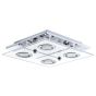 Σποτ Ροζέτα Τετράφωτη D29x29xH7m 4xGU10 3000K Ατσάλι Χρώμιο-Διάφανο Σατινέ Γυαλί Eglo Cabo 30931