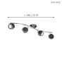 Σποτ Τετράφωτη Ράγα L64cm 4xGU10 4x2,8w 3000Κ 4x250lm Ατσάλι Νίκελ-Μαύρο Eglo Bimeda 31008