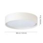 Φωτιστικό Πλαφόν Οροφής 3x3,6w Warm White 1100lm Ø320xH90mm Νίκελ Ματ-Λευκό Ύφασμα-Γυαλί Eglο Pasteri 31588