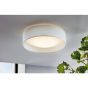 Φωτιστικό Πλαφόν Οροφής 3x3,6w Warm White 1100lm Ø320xH90mm Νίκελ Ματ-Λευκό Ύφασμα-Γυαλί Eglο Pasteri 31588