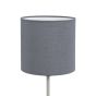 Φωτιστικό Επιτραπέζιο 1xE27 Ø180xH400mm Νίκελ Ματ- Ύφασμα Γκρι Eglο Pasteri 31596