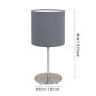 Φωτιστικό Επιτραπέζιο 1xE27 Ø180xH400mm Νίκελ Ματ- Ύφασμα Γκρι Eglο Pasteri 31596