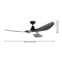 Ανεμιστήρας Οροφής Ø132x29,5cm 30w DC 5 Ταχύτητες, Timer,Led 19w 3000-4000-6000K Summer-Winter mode, Μαύρο Ματ Eglo Portsea 35114
