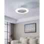 Ανεμιστήρας Οροφής Ø55xH20cm Led 3x12,6w 4500lm Tunable 2700-6500K 220-240V,50Hz Λευκός-Ασημί Eglo Lovisca 35142