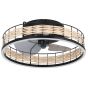 Ανεμιστήρας Οροφής Ø50xH20cm Led 28w 3600lm Tunable 2700-6500K 220-240V,50Hz Μαύρο Ματ-Ράταν Eglo Frana 35148