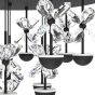 Φωτιστικό Οροφής 50xH36,5cm Μαύρο με Κρύσταλλα LED 15x1,8w 3000K Eglo Pianopoli 2 390275