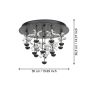 Φωτιστικό Οροφής 50xH36,5cm Μαύρο με Κρύσταλλα LED 15x1,8w 3000K Eglo Pianopoli 2 390275