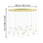 Κρεμαστό Φωτιστικό L148cm LED 3000k 5950lm Χρυσαφί-Οπάλ Γυαλί Eglo Portocolom 390348