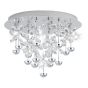 Φωτιστικό Οροφής Ø50cm Led 15x1,8w 3000K 3600lm Κρύσταλλα Διάφανα Eglo Pianopoli 39245