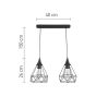 InLight Κρεμαστό φωτιστικό από μαύρο μέταλλο 2XE27 D:40cm 4024-2-BL-RAIL
