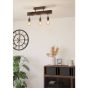Φωτιστικό Οροφής Τρίφωτο Ράγα L550xH260mm 3xE27 Καφέ Αντικέ Eglo Townshend 4 43522