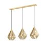 Φωτιστικό Κρεμαστό Τρίφωτο Ράγα 3xE27 L805xH1100mm Μέταλλο Χρώμα Χρυσαφί Eglo Carlton 43909