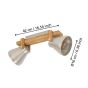 Φωτιστικό Σποτ Κινητό Δίφωτο 2xE27 L585xB160xH250mm Χάλυβας-Ξύλο Ρουστίκ Καφέ Eglo Cawton 43949