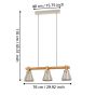 Φωτιστικό Κρεμαστό Τρίφωτο 3xE27 L760xΒ180xH1100mm Χάλυβας-Ξύλο Ρουστίκ Καφέ Eglo Cawton 43952