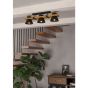 Φωτιστικό Οροφής Τρίφωτο 3xE27 L780xΒ180xH205mm Μέταλλο Μαύρο-Ξύλο Καφέ Eglo Maccles 43955
