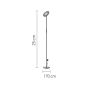 InLight Επιδαπέδιο φωτιστικό LED 24W RGB-CCT with controller από μαύρο μέταλλο και ακρυλικό D:170cm 45023