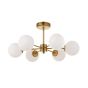 InLight Κρεμαστό φωτιστικό από χρυσό ματ μέταλλο και λευκή οπαλίνα 6XG9 D:55cm 5015-6