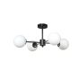 InLight Κρεμαστό φωτιστικό από μαύρο μέταλλο και λευκή οπαλίνα 4XG9 D:50cm 5016-4
