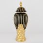 ΒΑΖΟ ΜΕ ΚΑΠΑΚΙ ΚΕΡΑΜΙΚΟ ΜΑΥΡΟ - ΧΡΥΣΟ 17x41cm Eurolamp 752-20116