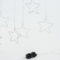 ΚΟΥΡΤΙΝΑ, 184 MINI LED, 8 ΜΕΤΑΛΛΙΚΑ ΑΣΤΕΡΙΑ 12cm, ΜΕΤΑΣΧΗΜΑΤΙΣΤΗ, ΑΣΗΜΙ ΧΑΛΚΙΝΟ ΚΑΛΩΔΙΟ, ΘΕΡΜΟ ΛΕΥΚΟ LED (H155 x W175cm, 20 ΣΕΙΡΕΣ x 12 LED), ΠΡΟΕΚΤΑΣΗ ΠΑΡΟΧΗΣ 3m, IP44 Eurolamp 600-02500