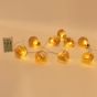 ΣΕΙΡΑ, 10 LED 5mm, ΔΙΑΚΟΣΜΗΤΙΚEΣ ΜΠΑΛΕΣ ΜΕ ΡΟΖ ΧΡΥΣΟ ΥΦΑΣΜΑ, ΜΠΑΤΑΡΙΑΣ 3ΧΑΑ, ΧΡΟΝΟΔΙΑΚΟΠΤΗ, ΘΕΡΜΟ ΛΕΥΚΟ LED ΑΝΑ 15cm, ΔΙΑΦΑΝΟ PVC ΚΑΛΩΔΙΟ, ΠΡΟΕΚΤΑΣΗ ΠΑΡΟΧΗΣ 30cm, IP20 Eurolamp 600-03055