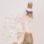ΒΕΛΟΥΔΙΝΟΣ ΚΥΚΝΟΣ, ΡΟΖ ΜΕ ΧΡΥΣΟ GLITTER, 27x22x28cm Eurolamp 600-47717