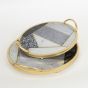 S/2 ΔΙΣΚΟΣ ΜΕΤΑΛΛΙΚΟΣ ΜΕ ΓΥΑΛΙ ΧΡΥΣΟΣ 35x35x6cm / 30x30x6cm Eurolamp 752-16039