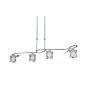 Φωτιστικό Κρεμαστό 85x10xH75cm 4xG9 Κορμός Ρυθμιζόμενος, Κρύσταλλα Αμμοβολής 6088-4P RAIL DA LUZ Δ2 Homelighting 77-1744