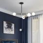 SE21-HA-4 HARUTO BLACK AND GOLD PENDANT OPAL 70x70x70  E27*4  MAX 60W IP20  2 YEARS WARRANTY HOMELIGHTING 77-50612